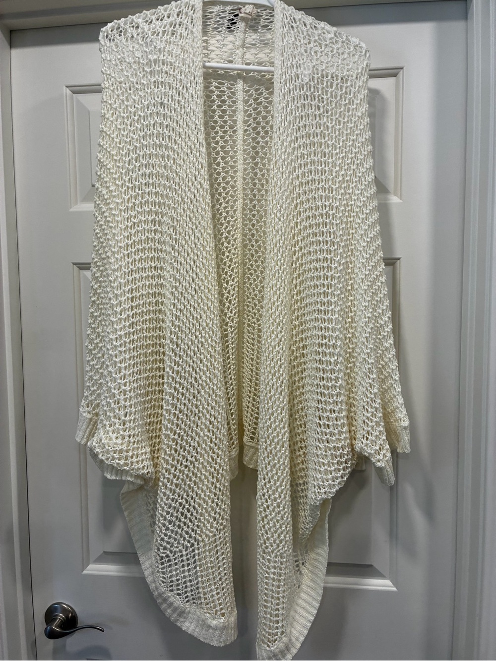 Open-Knit Ivory Throw Coverlet - Lightweight Draped Accent